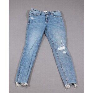 KENSIE JEANS Vintage Luxe Mid Rise Straight Jeans Size4/27 (27" X 27") Raw Hem